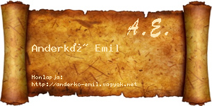 Anderkó Emil névjegykártya