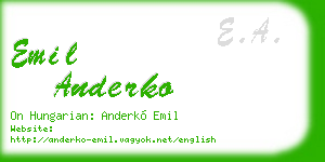 emil anderko business card
